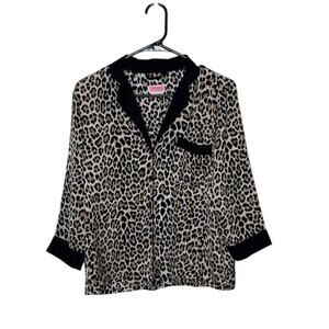 Kate spade Small animal print pajama top leopard print button up lightweight